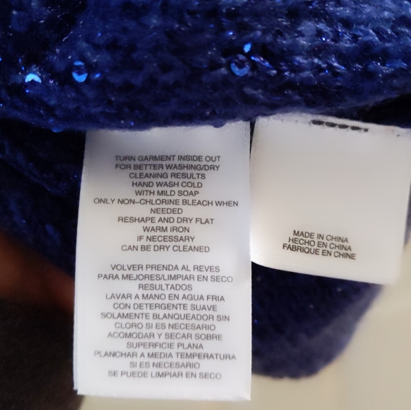 Anne Klein Blue Sequined Sweater Tunic Small - Picture 8 of 14